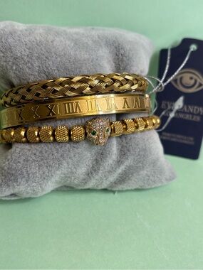 Eye Candy LA Gold-Tone 3 Piece Bracelet Set